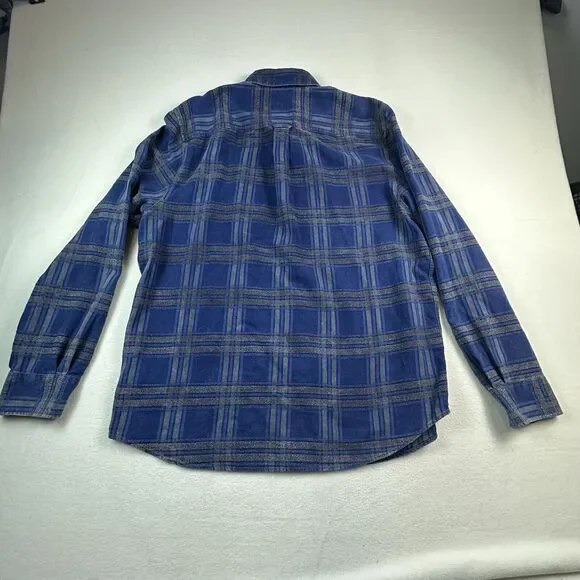 32 Bar Blues Shirt Mens Large Blue Plaid Textured Long Sleeve Button Down Shirt - Picture 5 of 13